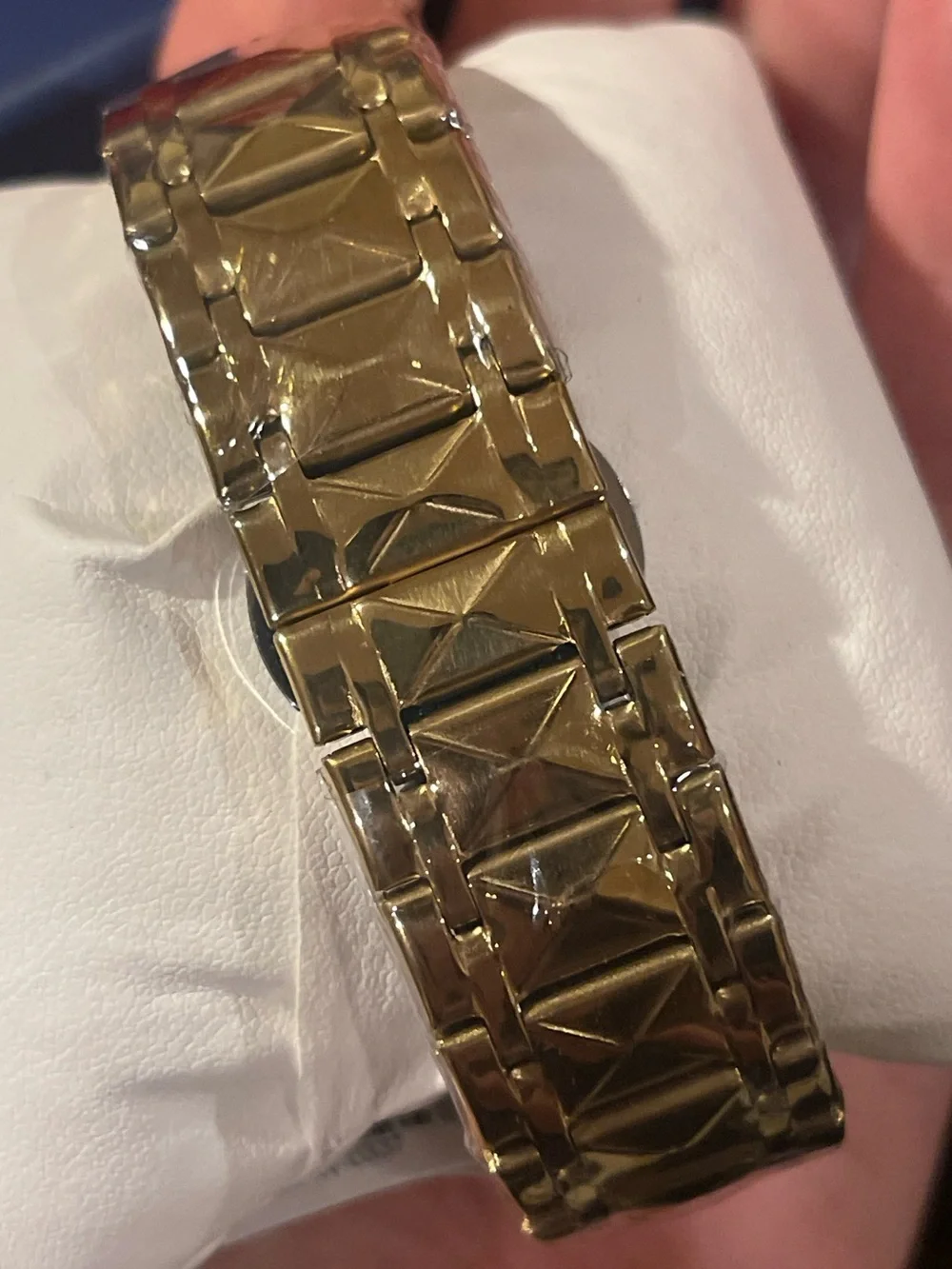 Gold Chronograph Watch with Blue Accent - mpw-0337
